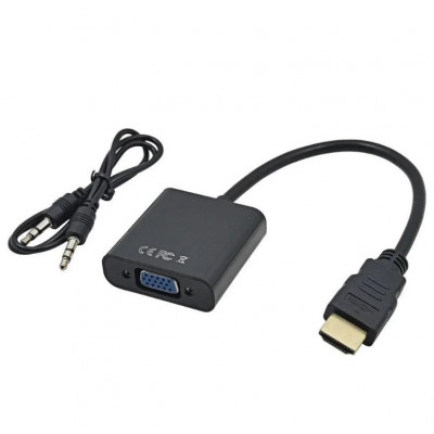 Перехідник HDMI to VGA/ додаткове живлення/аудіо