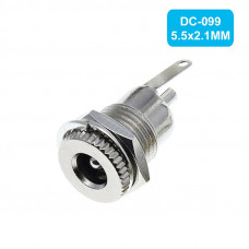 Гніздо живлення металеве DC099 5.5 x 2.1 мм.