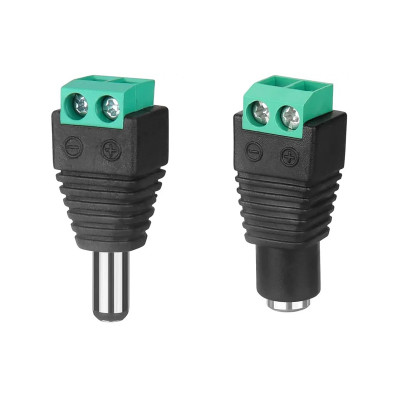 Роз'єм живлення DC 5.5x2.1 мм з клемною колодкою, пара (тато+мама)