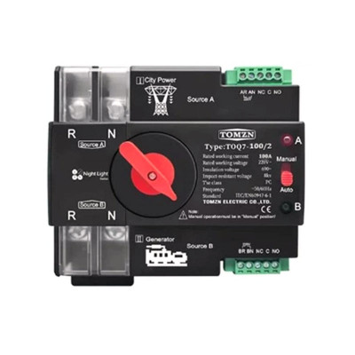 АВР Автомат вводу резервного живлення 100А 2P TOMZN TOQ7-100/2