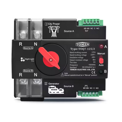 АВР Автомат вводу резервного живлення 125А 2P TOMZN TOQ7-125/2