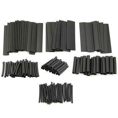 Набір чорної термозбіжної трубки 127шт.