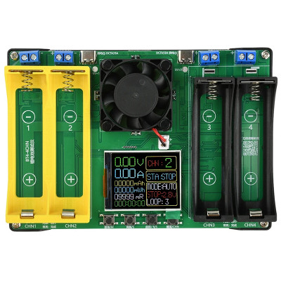 Тестер ємності та опору акумуляторних батарей 18650/21700 4-канальний