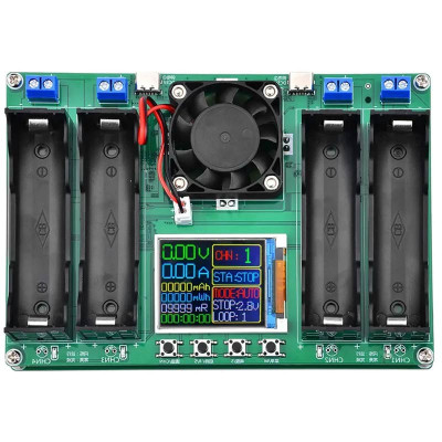 Тестер ємності та опору акумуляторних батарей 18650 4-канальний