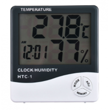 Метеостанция, термометр, гигрометр, часы, будильник HTC-1