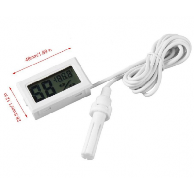 Термометр гігрометр з виносним датчиком, білий